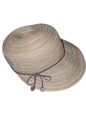 August Women’s Straw Sun Hat with Bow Detail - Beige